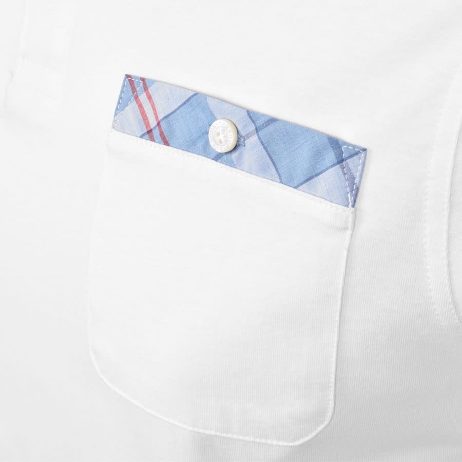 Alternative Image for ProductBarbour Tartan Pocket Polo T Shirt White3